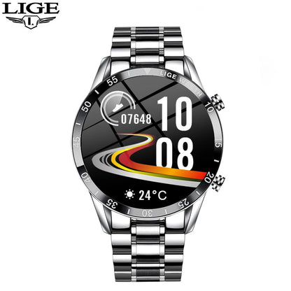 LIGE Fashion Smart Watch Men Full Circle Touch Screen