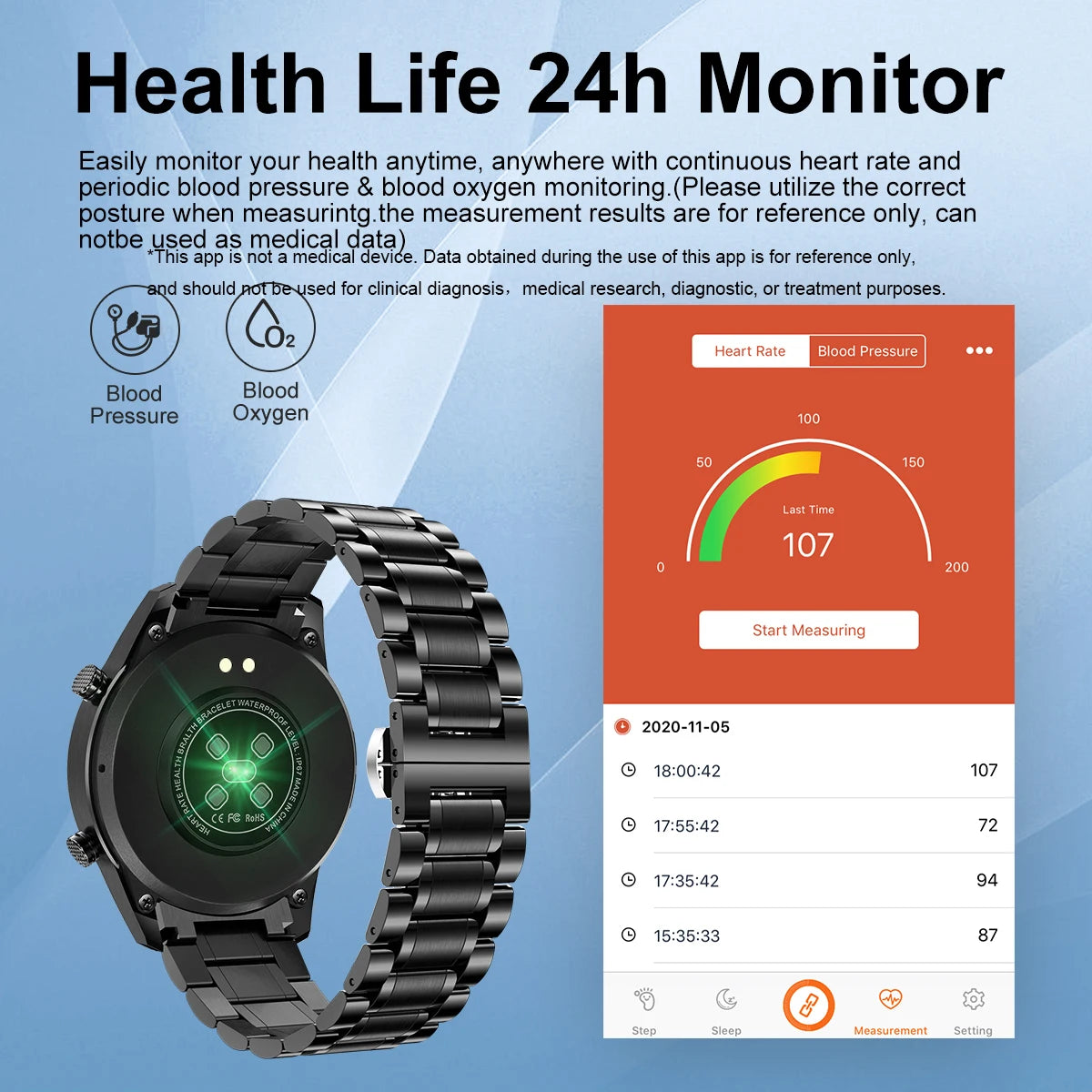 LIGE Fashion Smart Watch Men Full Circle Touch Screen