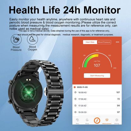 LIGE Fashion Smart Watch Men Full Circle Touch Screen