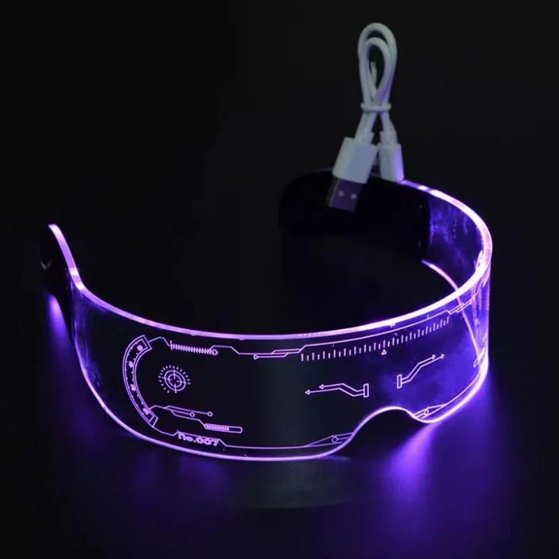 Led Glow Light Up Visor Glasses