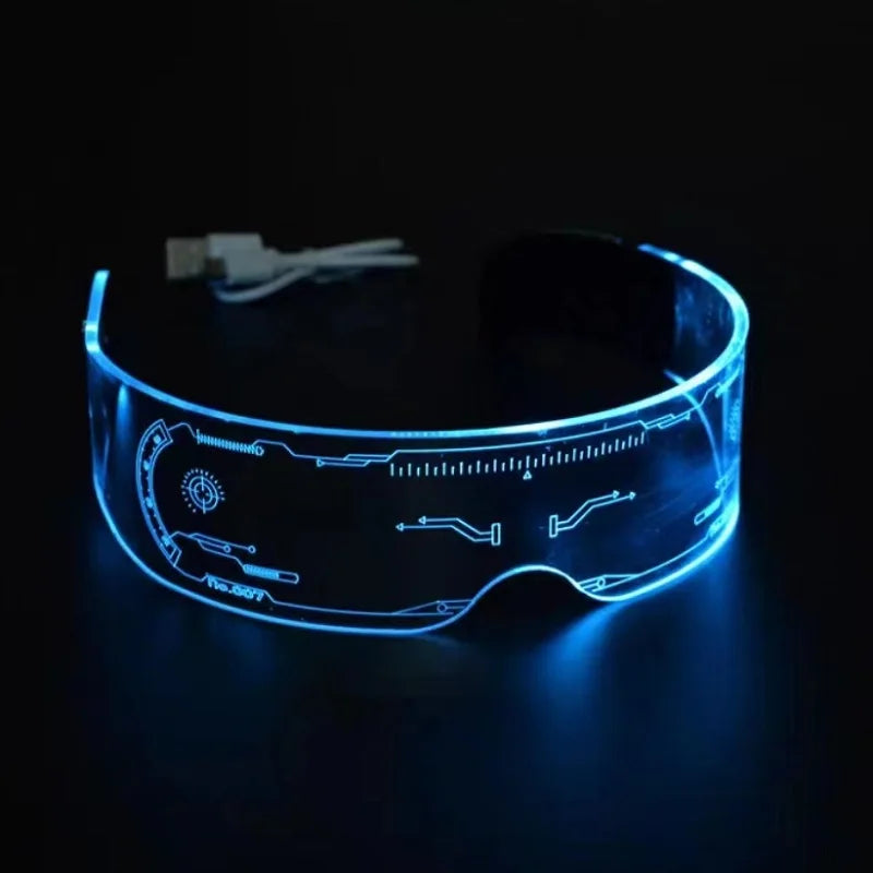 Led Glow Light Up Visor Glasses