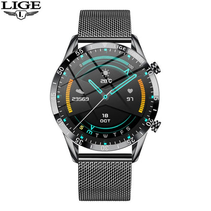 LIGE Fashion Smart Watch Men Full Circle Touch Screen