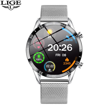 LIGE Fashion Smart Watch Men Full Circle Touch Screen