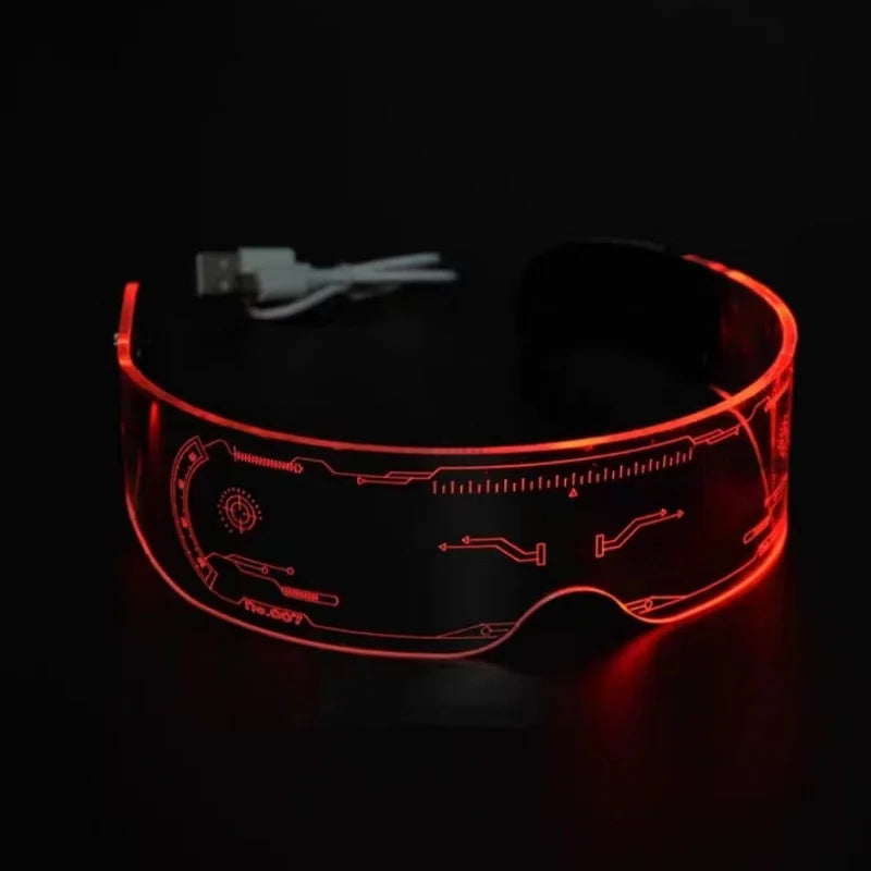 Led Glow Light Up Visor Glasses