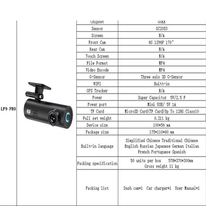 Dash Cam For Car Wi-Fi Video Recorder