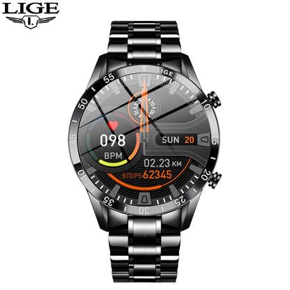 LIGE Fashion Smart Watch Men Full Circle Touch Screen